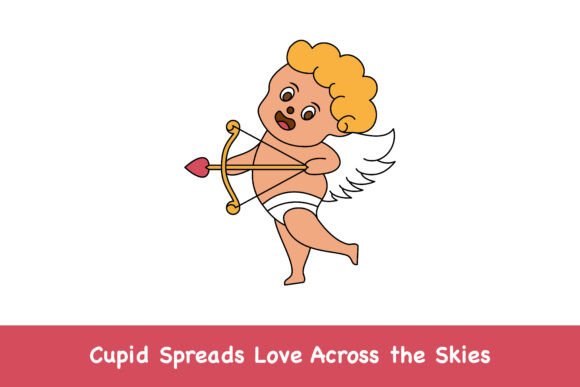 Cupid Spreads Love Across the Skies: A Modern Design Essential for Digital and Print