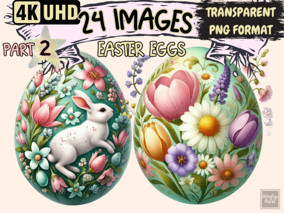 Easter Eggs P2 Clipart: Elevating Your Spring Designs with High-Quality PNGs