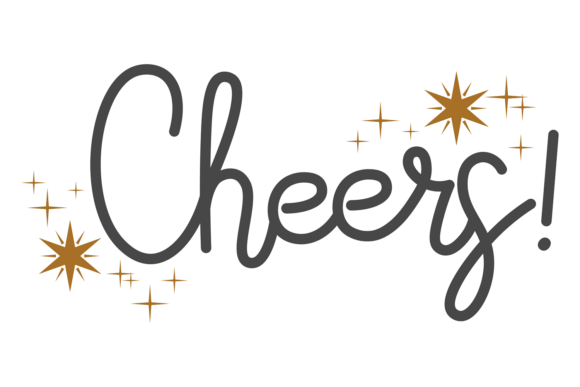 Elevating Visual Identity with the Cheers Sign Calligraphic Text Label