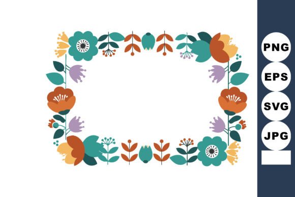 Elevating Your Designs with a Floral Frame Vector in Orange and Purple