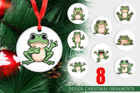 Ornament Frog Mood: Festive PNG Designs