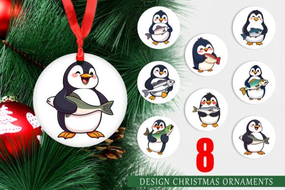 Ornament Penguin Holding a Fish: A Playful Twist for Your Holiday Decor