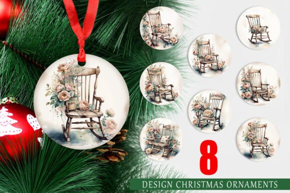 Ornament Rocking Chair: Elevating Holiday Decor with High-Resolution Printable Designs