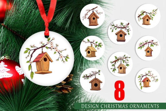 Ornament Spring Birdhouse: Printable Designs