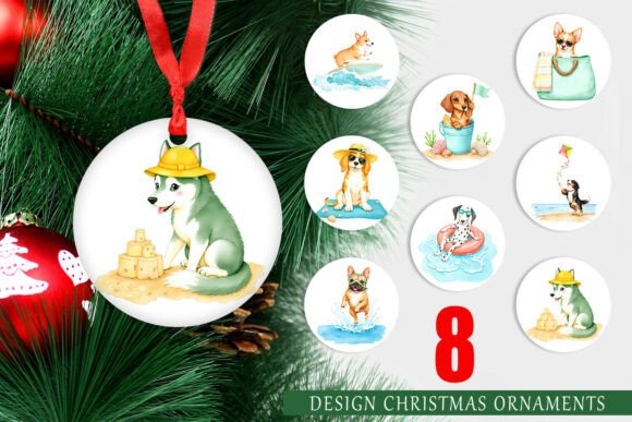 Ornament Summer Dog Watercolor: Festive DIY Magic