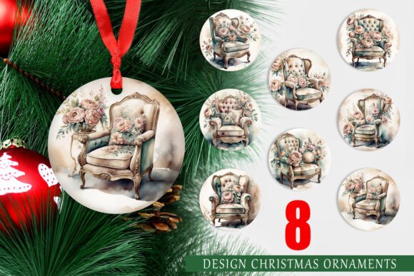 Ornament Velvet Chair: Elevating Holiday Decor with Digital Design Resources