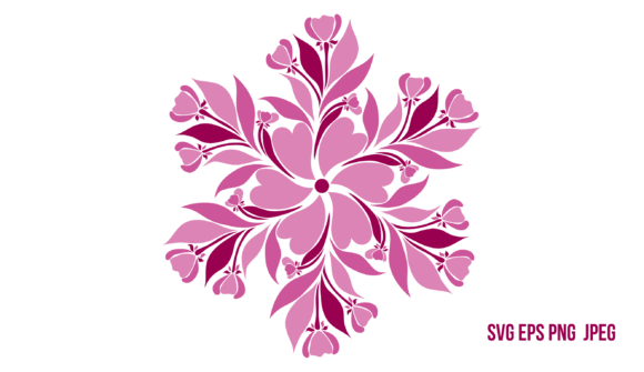 Pink Flower Circle: Art Nouveau Design