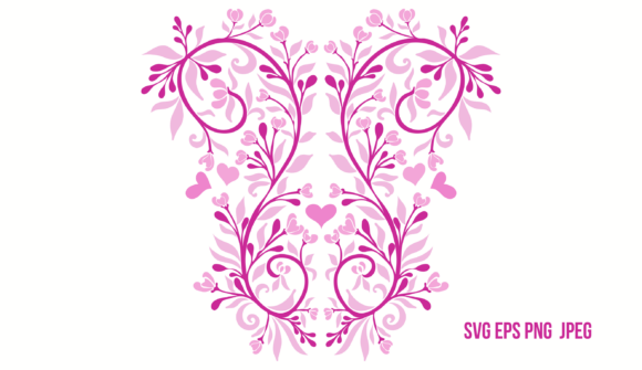 Romantic Pink Branches: Art Nouveau Design