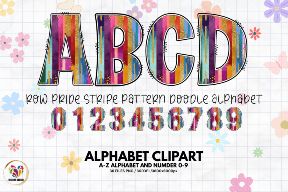 Row Pride Stripe Doodle Alphabet: Design Guide