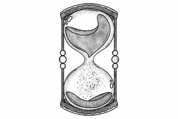 Single Color Stipple Hour Glass PNG
