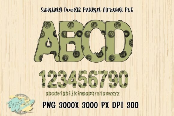 Swirling Doodle Alphabet PNG Guide