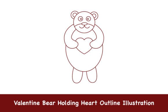 Valentine Bear Holding Heart Outline: A Versatile Design for Modern Creators