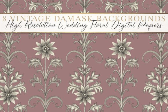 Vintage Victorian Damask Digital Papers: Elevating Design with Timeless Elegance